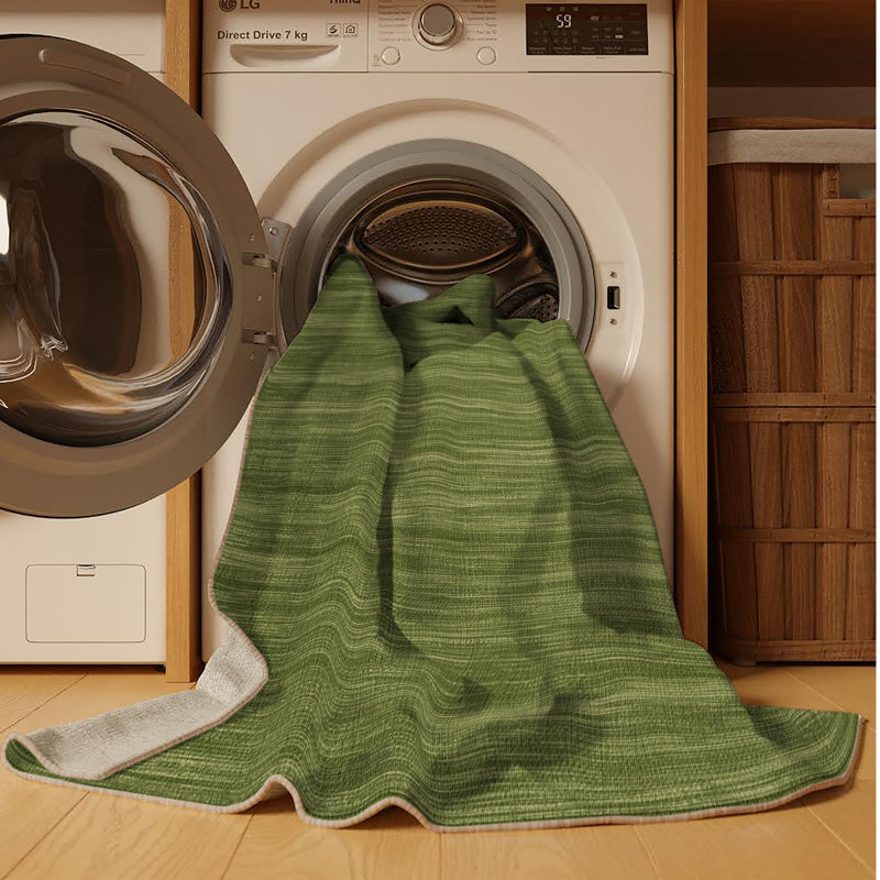Machine Washable Solid Brown Area Rug, Rectangle 5' x 7'