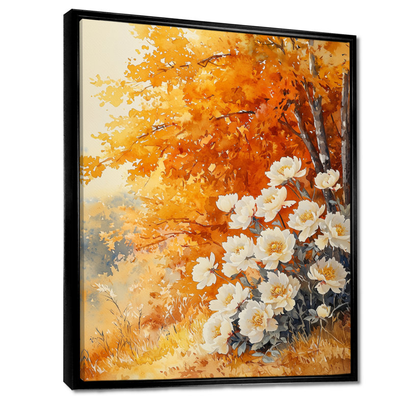 Décoration murale pivoines par l'érable d'automne I - pivoines, H 40 po x l 30 po, Noir