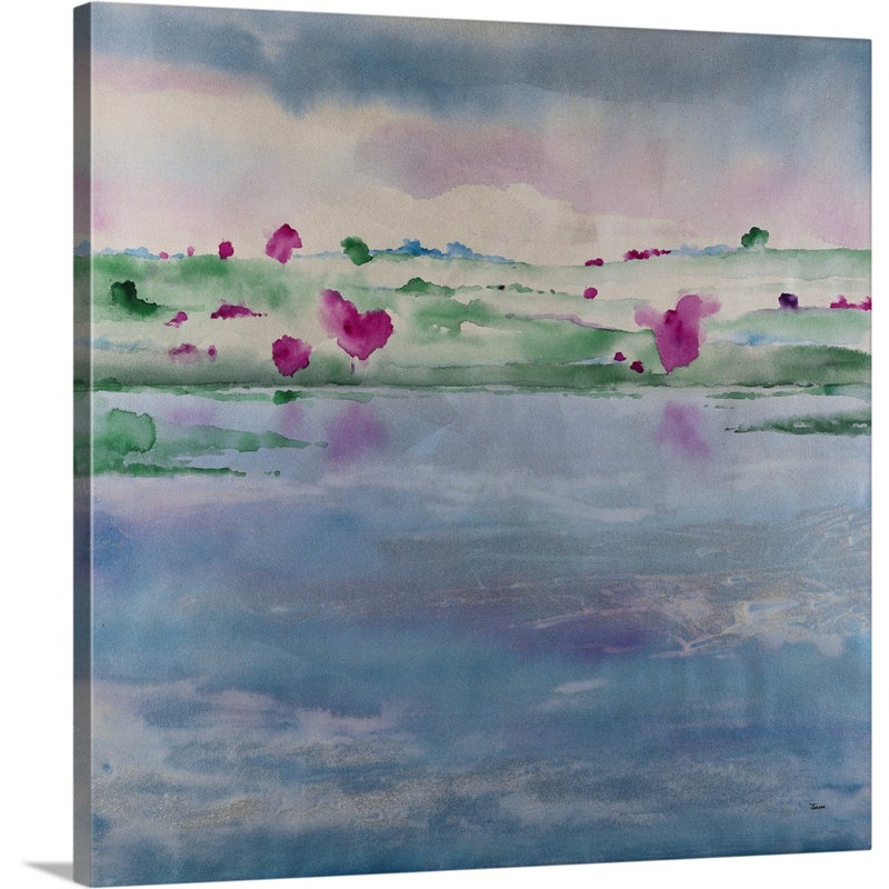 « perle eaux », peinture sur toile, Toile tendue, H 30 po x l 30 po x p 1,25 po