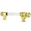 Carpe Diem Fist satin brass extra large fist 5 inch center to center pull, 3/4 inch acrylic bar in finish Satin Brass-1035699698