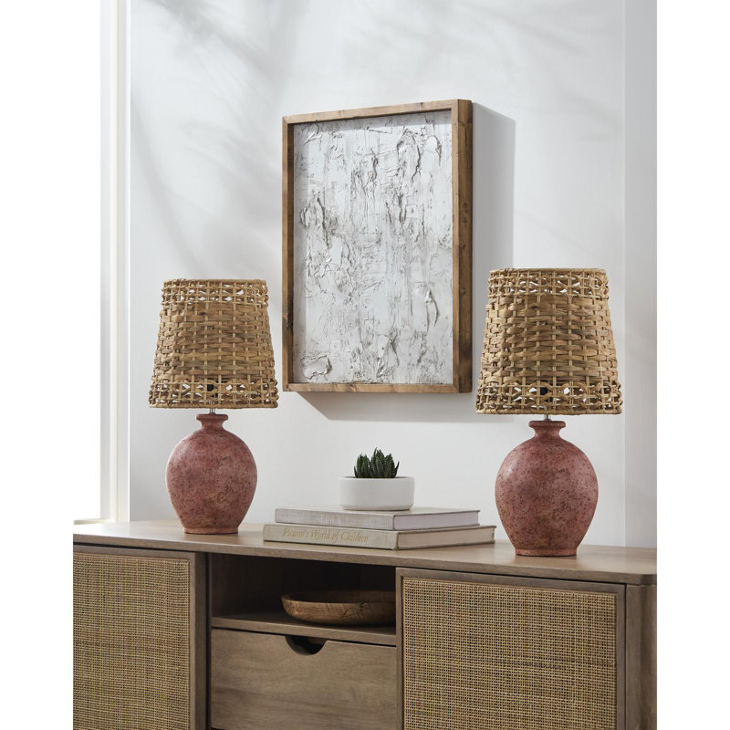 Ashae Accent Table Lamp, Pink