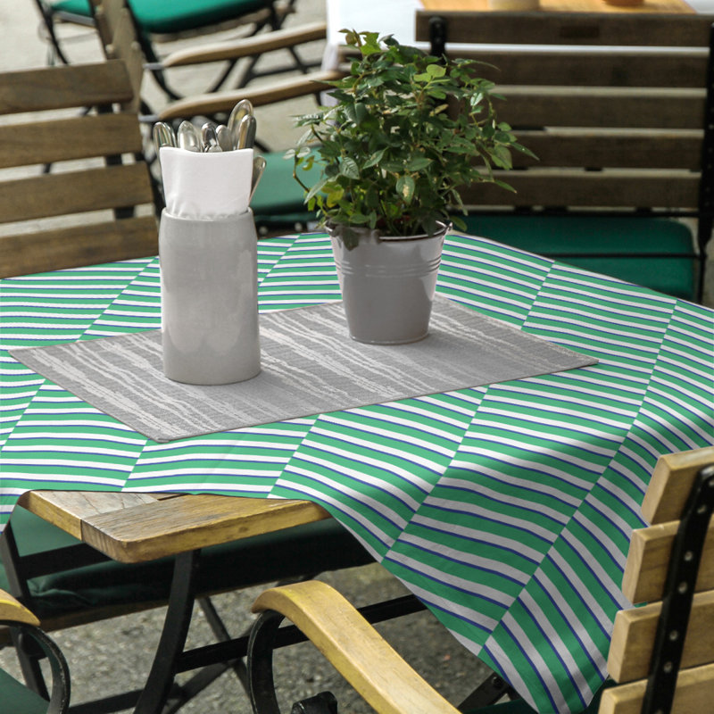 Rayures fracturées Nappe, Vert / bleu marine