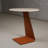 Merkel - Modern Ceramic + Leather End Table