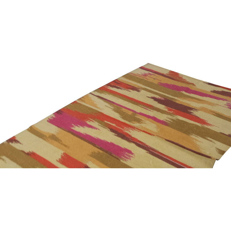 Flatweave Wool Ikat Area Rug in Multi