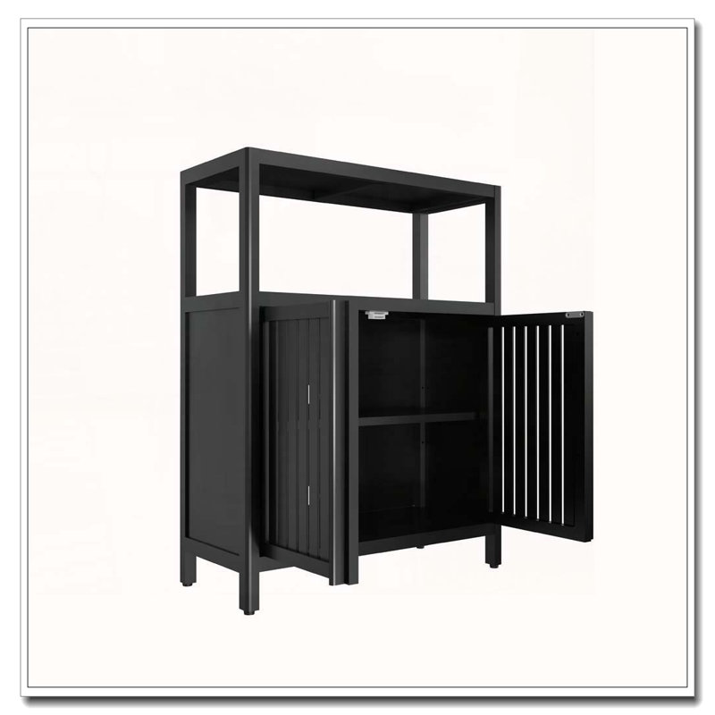 Armoire de rangement grande capacité en bambou