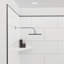 Entoure de mur de douche en bloc gris / blanc l 60 po x P 36 po x H 80 po Flexstone avec garniture en nickel brossé (3 pièces)-106535432