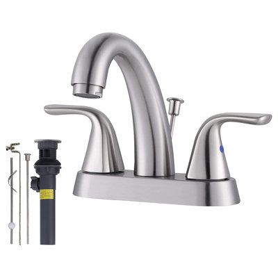 Centerset 2-handle Bathroom Faucet with Drain Assembly