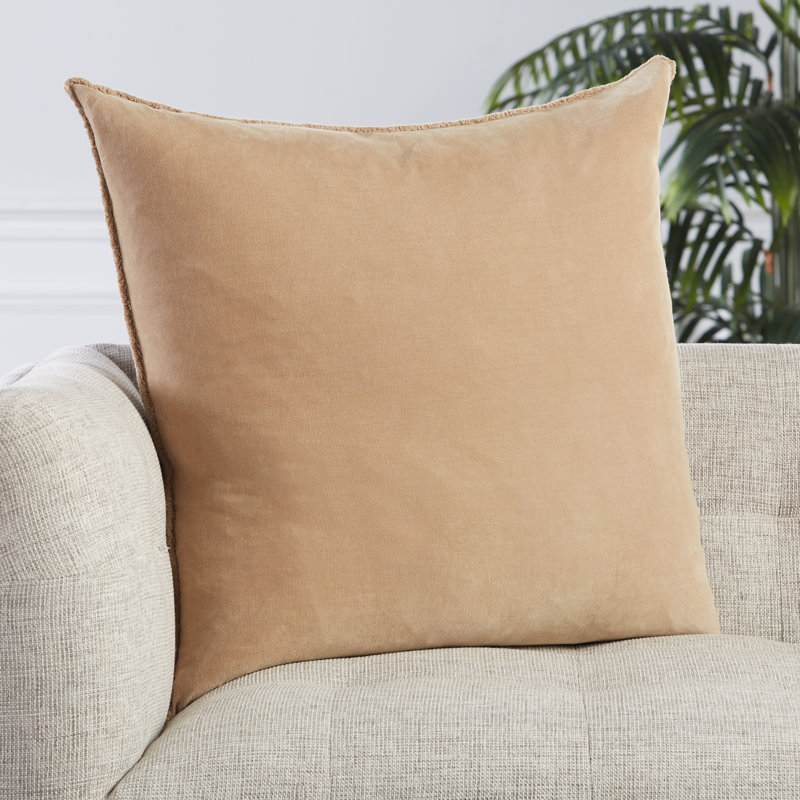 Housse et insert de coussin carré en coton Kam, Duvet, Rose