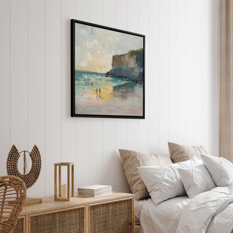 Seasata Sonata V2 par Azure Artisanal Studio, Cadre flottant noir satiné, H 14 po x l 14 po x P 1,75 po