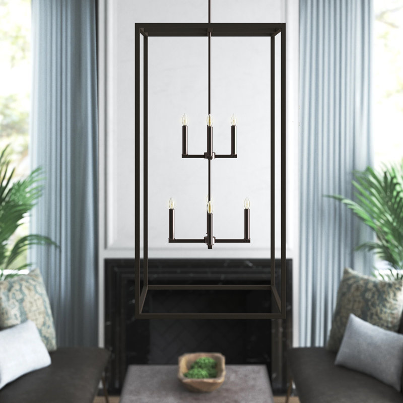 Moffet Street Extra Large Eight Light Hall / Foyer from Generation Lighting , Burnt Sienna, 46" H x 23.5' W x 23.5" D, No