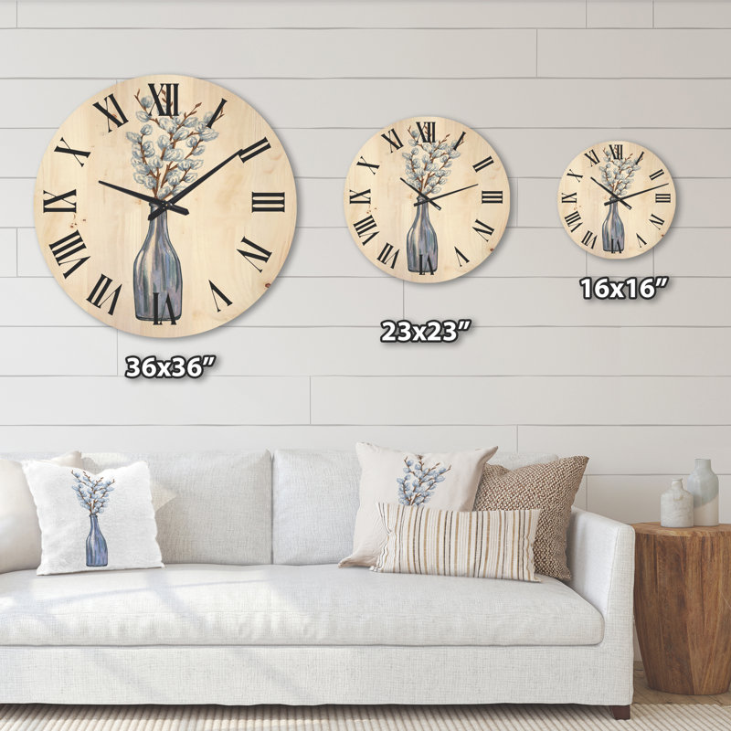 Horloge murale Bunch of Pussy Willow, Moyen