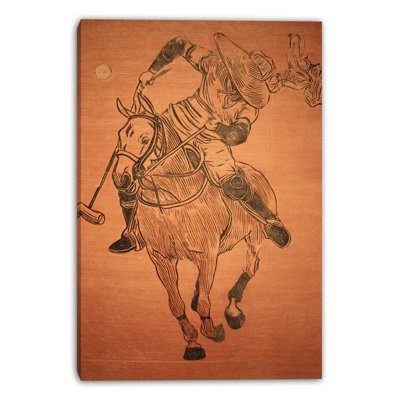 Polo Sketch Wrapped Canvas Wall Art