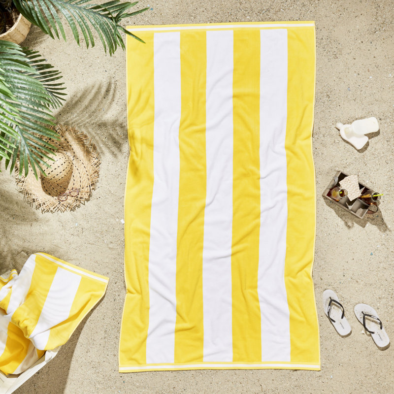 Serviette de plage Ozdilek Cabana 40 * 72 - 500 g / m², coton turc, 100% coton, luxe, séchage rapide, très grand, absorbant doux, (lueur ensoleillée)