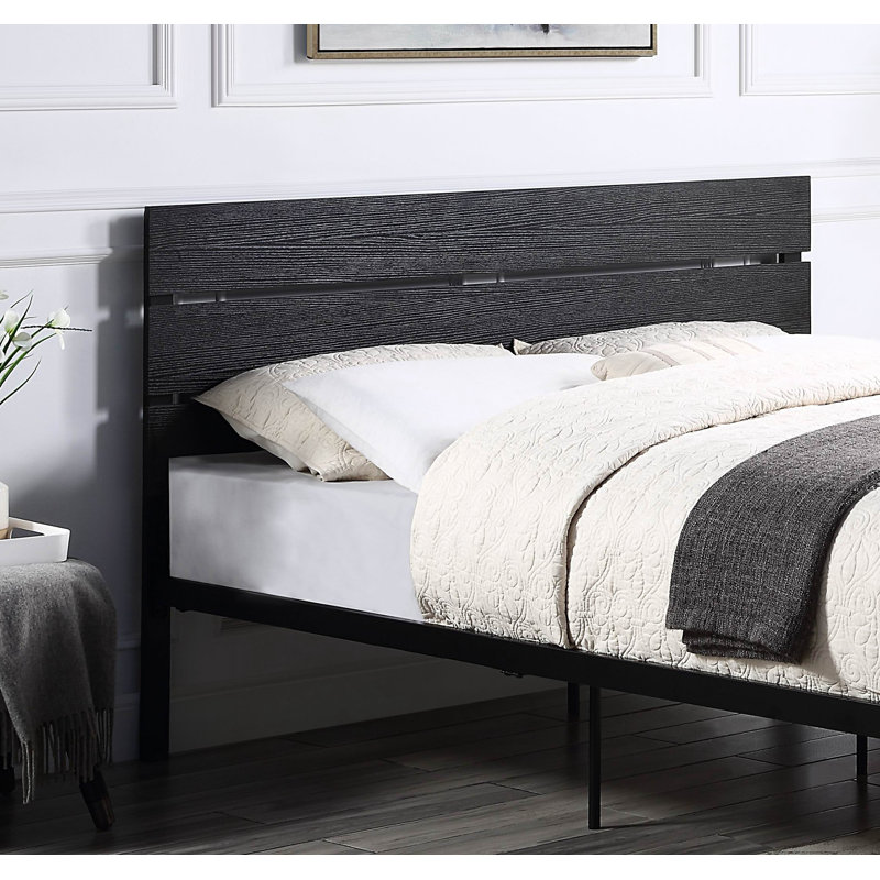 Tavraj Metal Platform Bed, Black, Queen