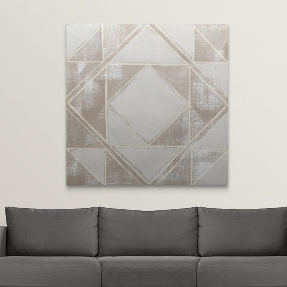«Brodie-Gael Geometric Veil II», impression de Grace Popp, H 35 po x l 35 po x P 1,5 po, Toile