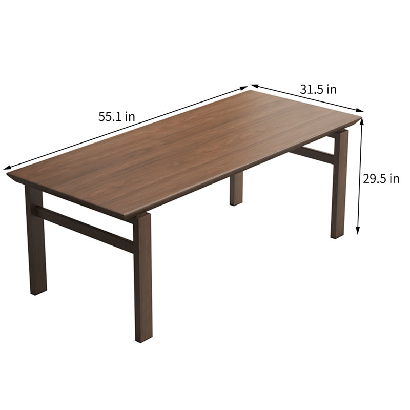 All Solid Wood Dining Table Solid Wood Top Dining Table, 29.5"H x 55.1"L x 31.5"W