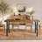 63 Inch Rectangular Solid Wood Dining Table for 4-6, Kitchen Dinner Table with Decorative X-Shaped Support Legs