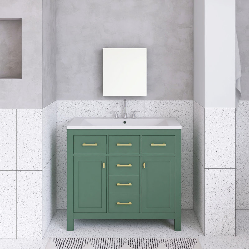 Ensemble de meuble-lavabo 36 po avec lavabo en céramique 36 po, Vert