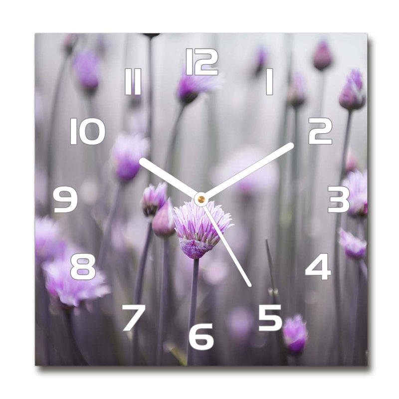 Iamandi Glass Wall Clock, White/Violet/Grey