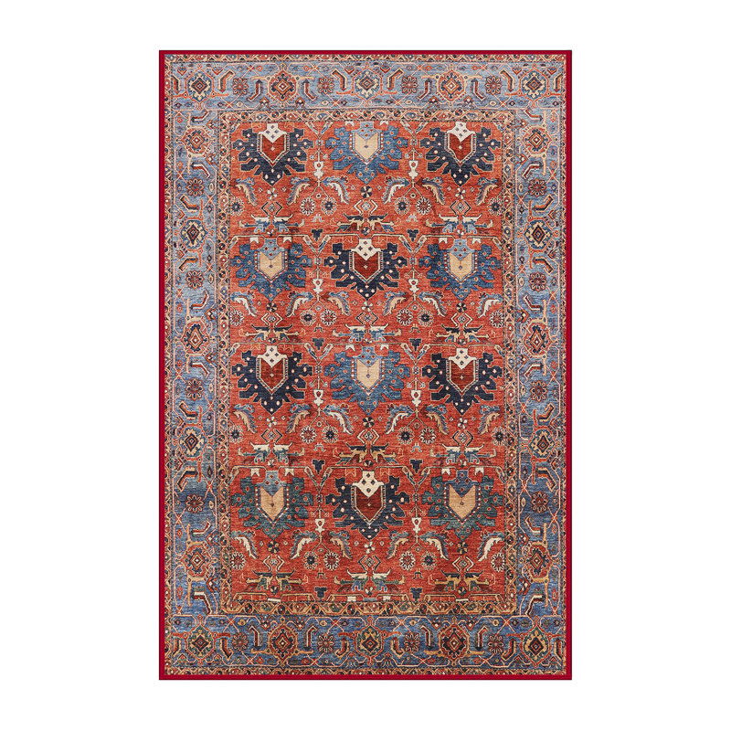 Tapis oriental rouge et bleu, Rectangle 7 pi x 10 pi