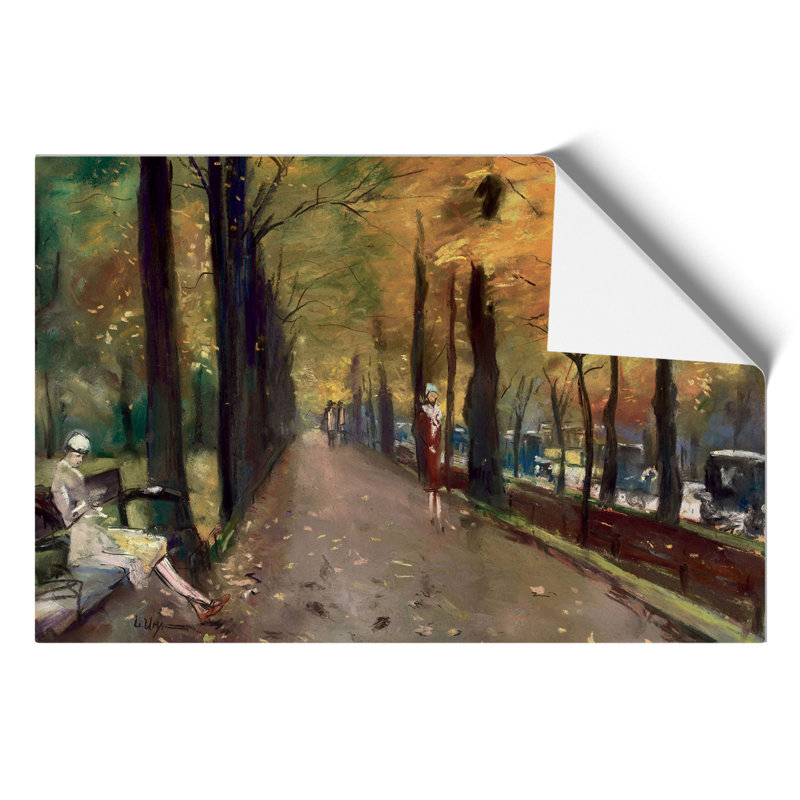 Autumn Alley by Lesser Ury - Frameless Print, 21cm H x 30cm W x 0.1cm D