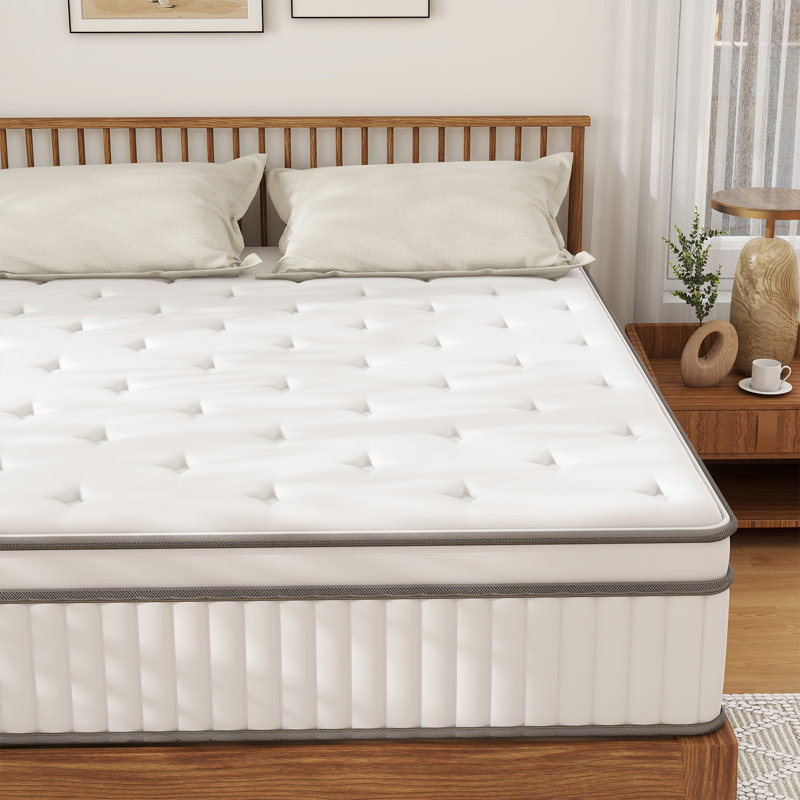 Alwyn Home Doran Hybrid  Mattress in a Box,Memory Foam & Individually Pocket Spring Medium Mattress, Queen, 14"