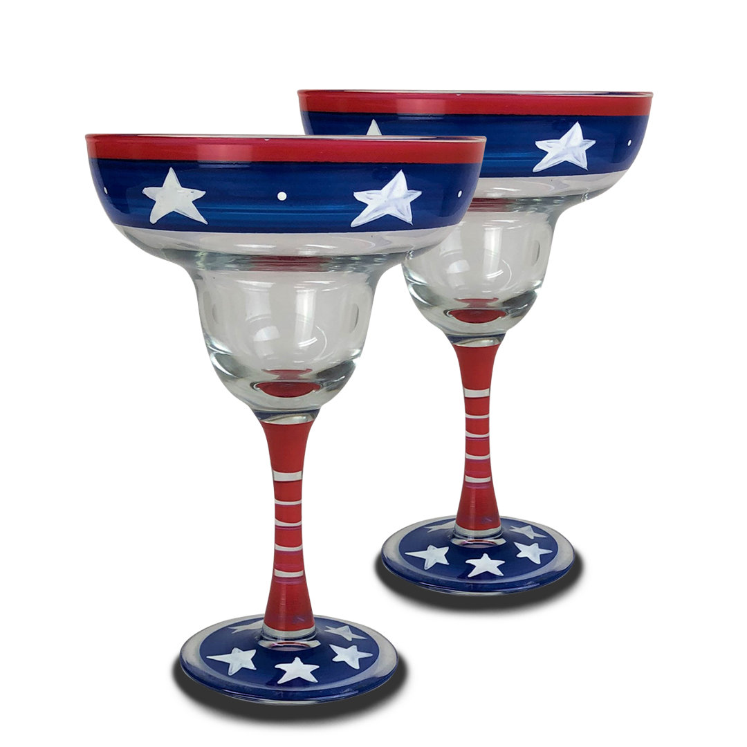Patriotic Stars and Stripes 9 oz. Margarita Glass (Set of 2) The Holiday Aisle®