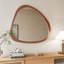 Grand miroir asymétrique 45 pouces, bois massif, habillage pour chambre à coucher, salon, salle de bain, miroir de couloir, cadre en bois, passage mural, entrée