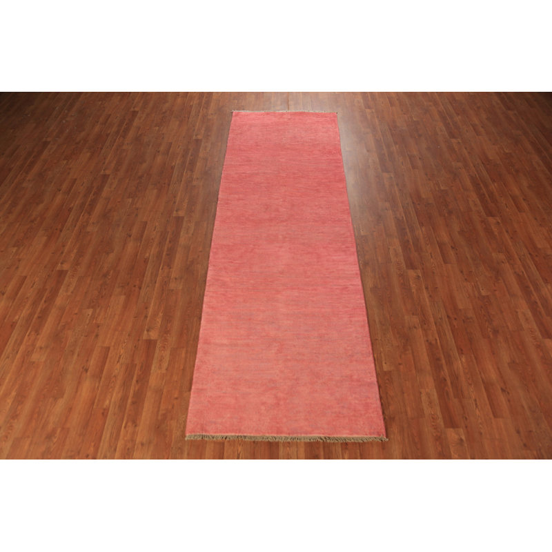 Tapis rose en laine fabriqué à la main Gabbeh 3 x 10