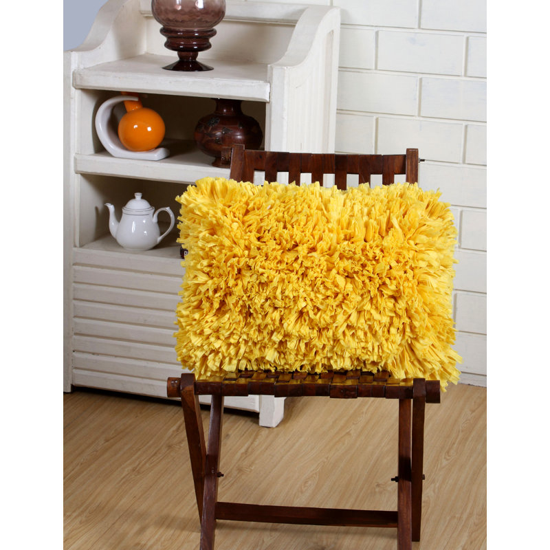 Cotton Reversible Throw Pillow, 14" x 20", Yellow