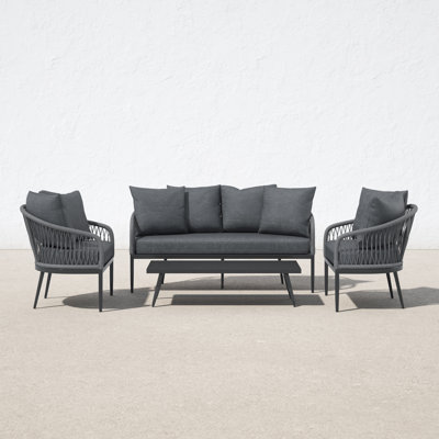 Tommas 4 - Person Patio Conversation Sets with Cushions