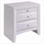 Table de chevet blanche à 2 tiroirs avec plateau supérieur - Rangement pour chambre