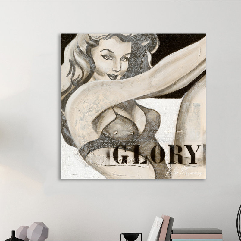 « pin up gloire », reproduction d’impression sur toile tendue, H 18 po x l 18 po x P 1,5 po