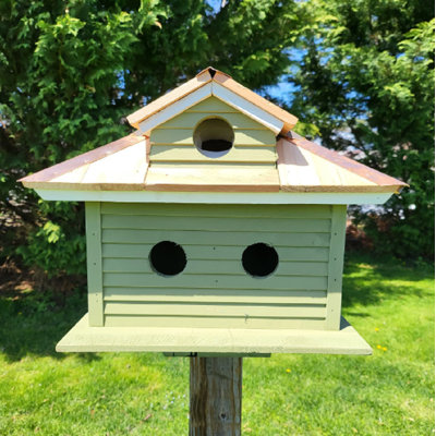 Maison d'oiseaux mauve Martin, garniture en cuivre, 5 compartiments gigognes