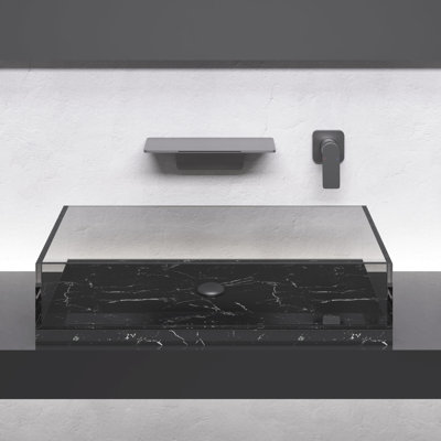 Robinet de lavabo de salle de bain à finition bronze industriel - cascade, laiton, simple, cascade murale