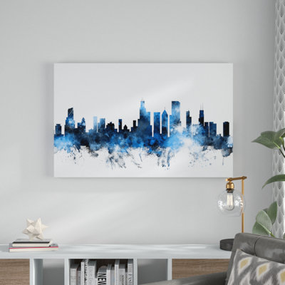 Chicago Illinois Skyline II by Michael Tompsett - Wrapped Canvas Graphic Art