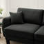 Canapé modulaire convertible en forme de L 4 places en tissu bouclé gris foncé, avec assise en forme de coquillage, amovible et relaxante-689781821