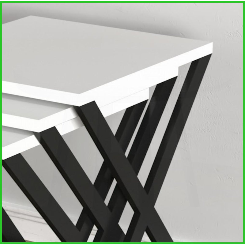 Ensemble de tables basses gigognes 3 pièces Kira Base en bois pour les salons modernes