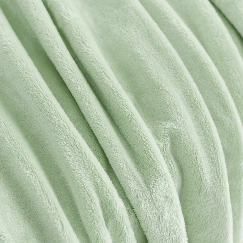 Couverture en molleton ultra douce réversible toutes saisons, Vert clair, Double/Grand