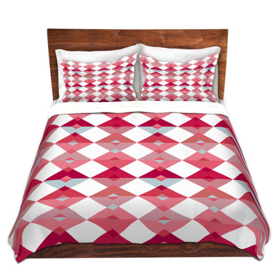 Ensemble de housse de couette en microfibre DiaNoche par Julia Grifol - Triangles rose pâle
