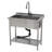 Commercial Stainless Steel Utility Sink with Faucet and Drain Laundry Sink Kitchen Yard Utility Sink-121846302
