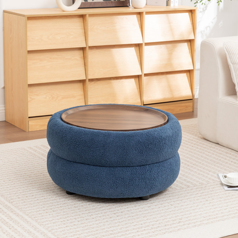 Table basse ronde avec rangement, Marine