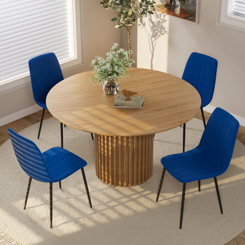 Ensemble de table de salle à manger, Noir, 5, Beige