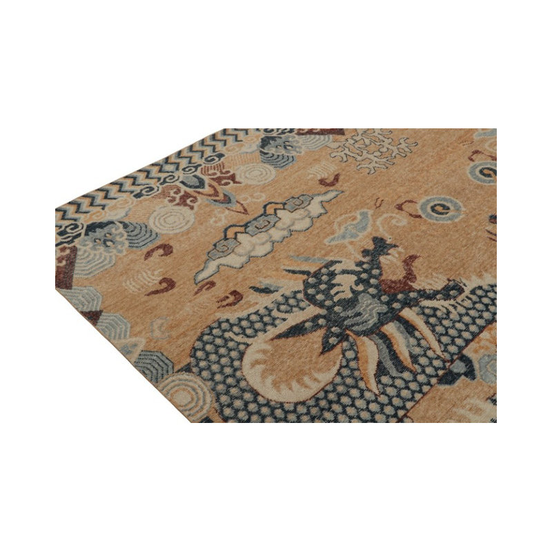 Distressed Homage Hand Knotted Wool Animal Print Area Rug, Rectangle 10' x 14'