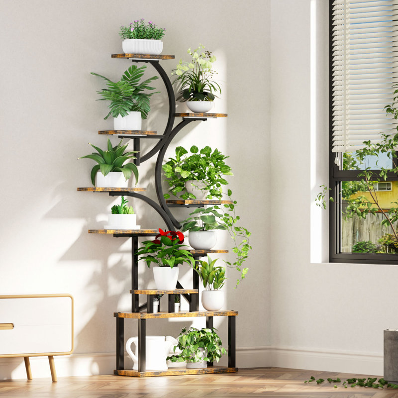 Support à plante polyvalent à 10 niveaux avec lumières de croissance réglables pour une utilisation intérieure et extérieure