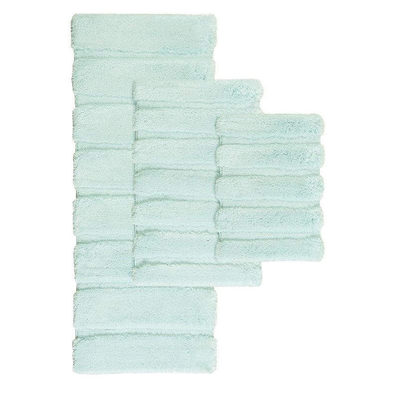17X24" Bath Rug In , 100% Macro-Spun , Stripe Style, And Soft, Fade Stain , Non-Skid Back, Washable Rug, Design, , Backing, Machine For A Calming