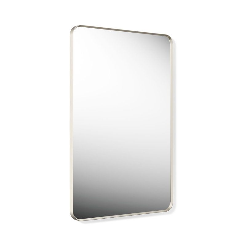 Miroir de salle de bain mural, Nickel brossé, 45 po x 30 po