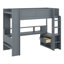 Lit mezzanine moderne pour les adolescents avec bureau, tablettes multiples, DEL et station de charge