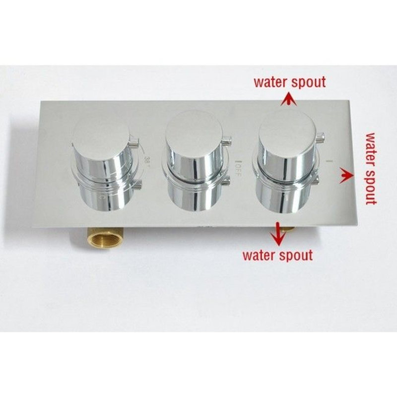 Juno Verona Wall Mounted Chrome Finish Shower Set With Hand Held Shower And Triple Handle Mixer