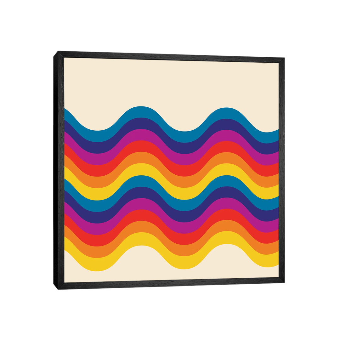 Wavy Retro Rainbow von Show Me Mars - Galerie-verpackte Leinwand Giclée